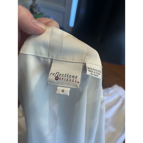 Vintage Reflections By Spiegel Pajama Set White Pants Long Sleeve Size Small - Picture 8 of 15